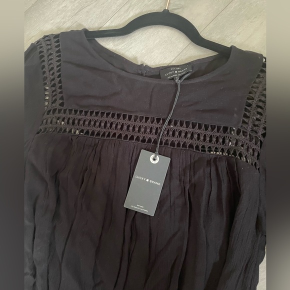 NWT Lucky Brand eyelet black dress - Picture 3 of 8